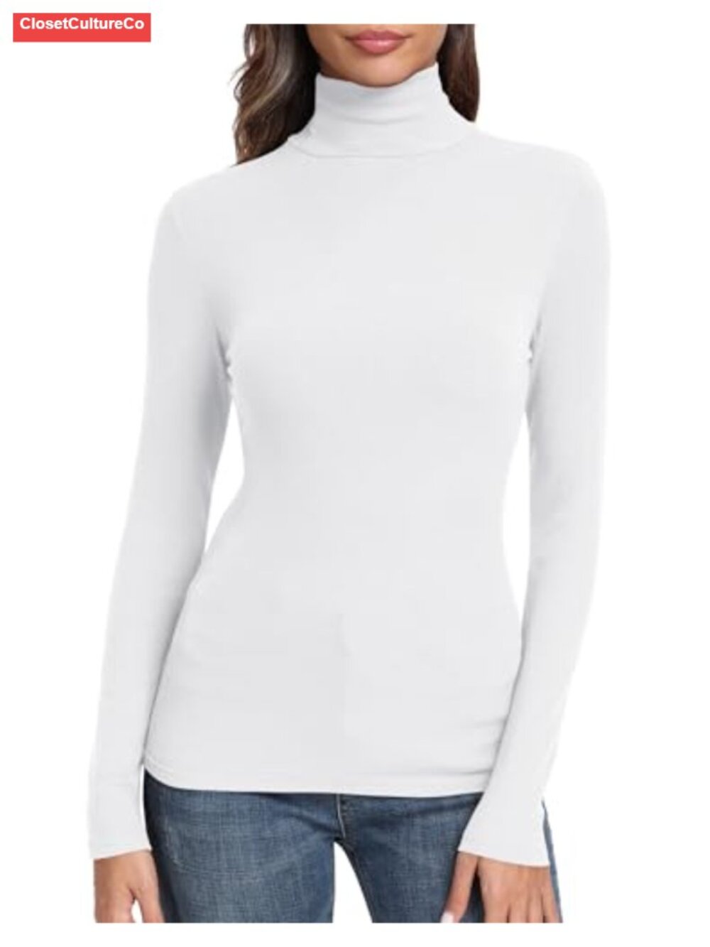 Ribbed Knit Long Sleeve Mock Turtle Neck Slim Fit Thermal Top